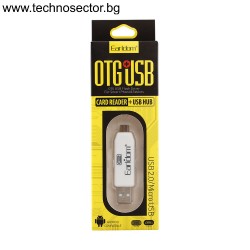 Преходник Earldom ET-OT05, USB F към Micro USB, Четец за карти, OTG