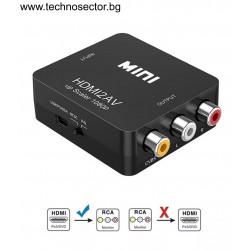 Конвертор HDMI към RCA AV/CVSB L/R, Преобразувател, Адаптер 720Р и 1080Р