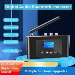 Аудио приемник и предавател PIX-LINK T38, Bluetooth 5.1, RCA, AUX, Mic, Coaxial, USB, Optical fiber