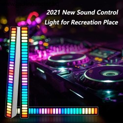 RGB светодиодна лента с гласово активирана ритъмна светлина, Модел LX9B, Черен