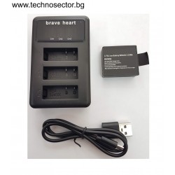 Зарядно за 3 батерии за екшън камери - Топ цена от Technosector.bg