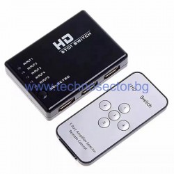 HDMI превключвател 5в1 KD301, С дистанционно управление, Суич, Сплитер